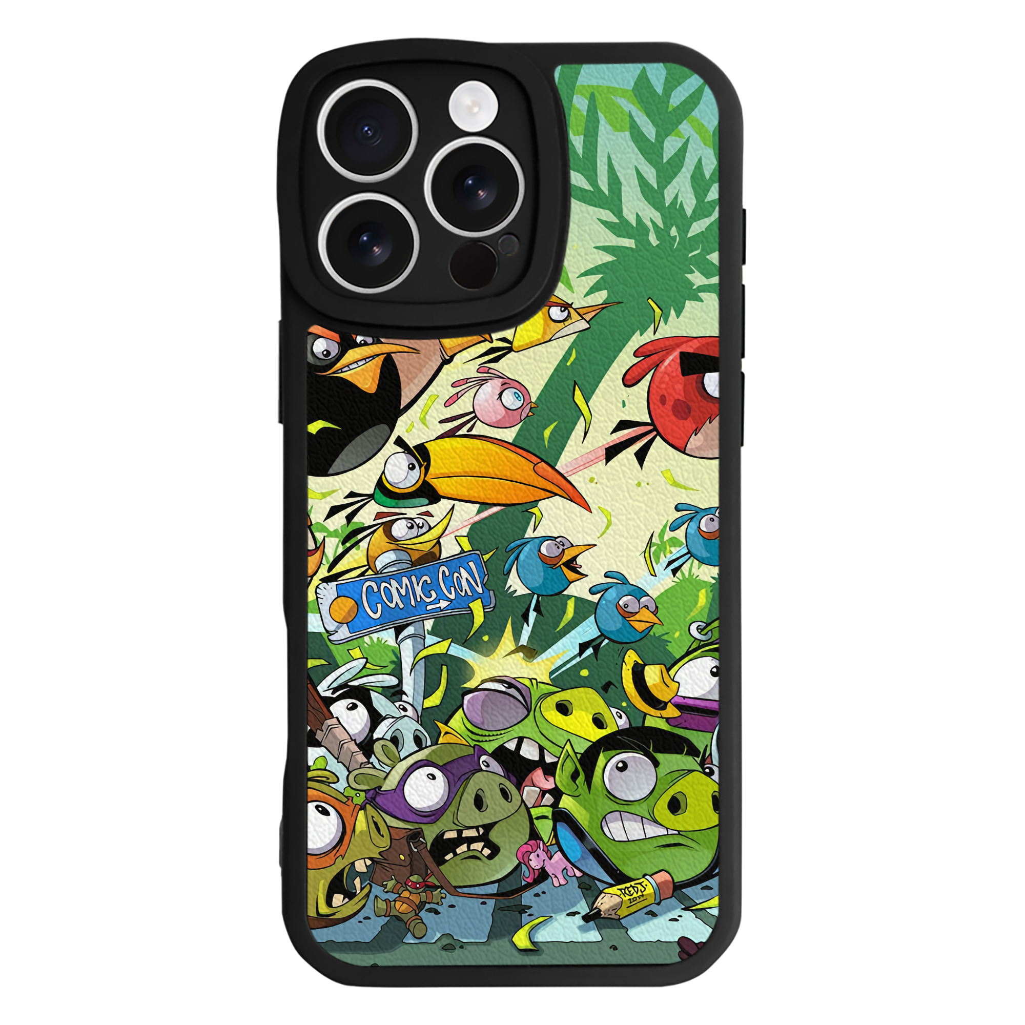 （画像用） Angry Birds アングリーバード 【iPhone 16シリーズ対応】シリコンスマホケース（レザー調） 材質：シリコン